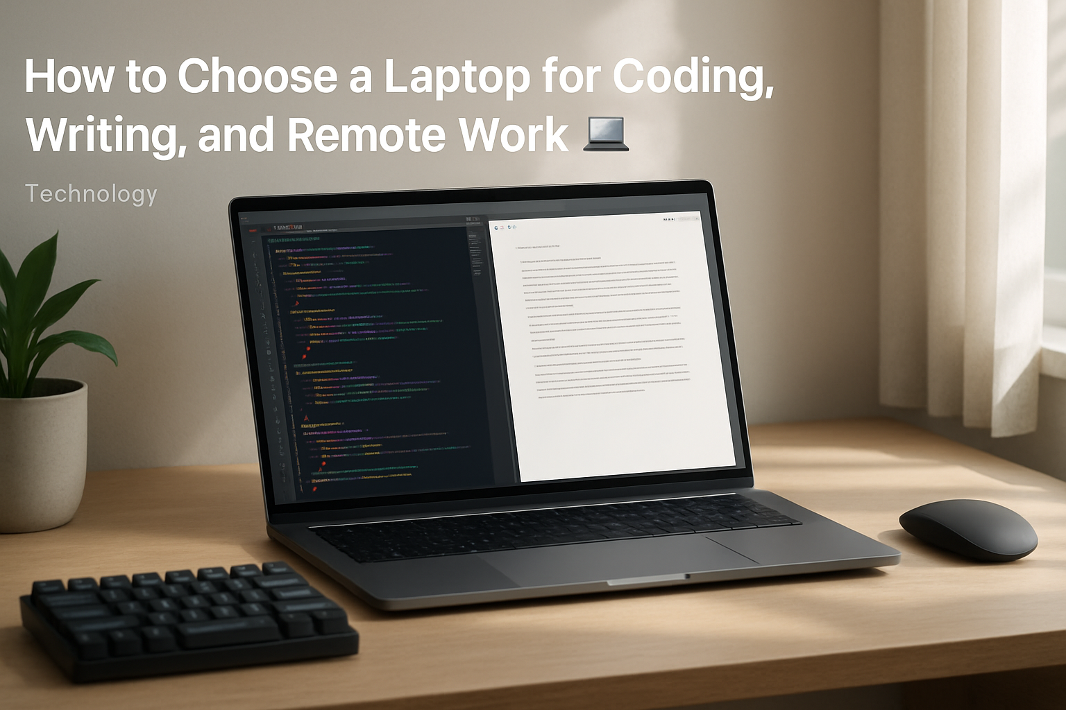 How to Choose a Laptop for Coding, Writing, and Remote Work 💻⌨️